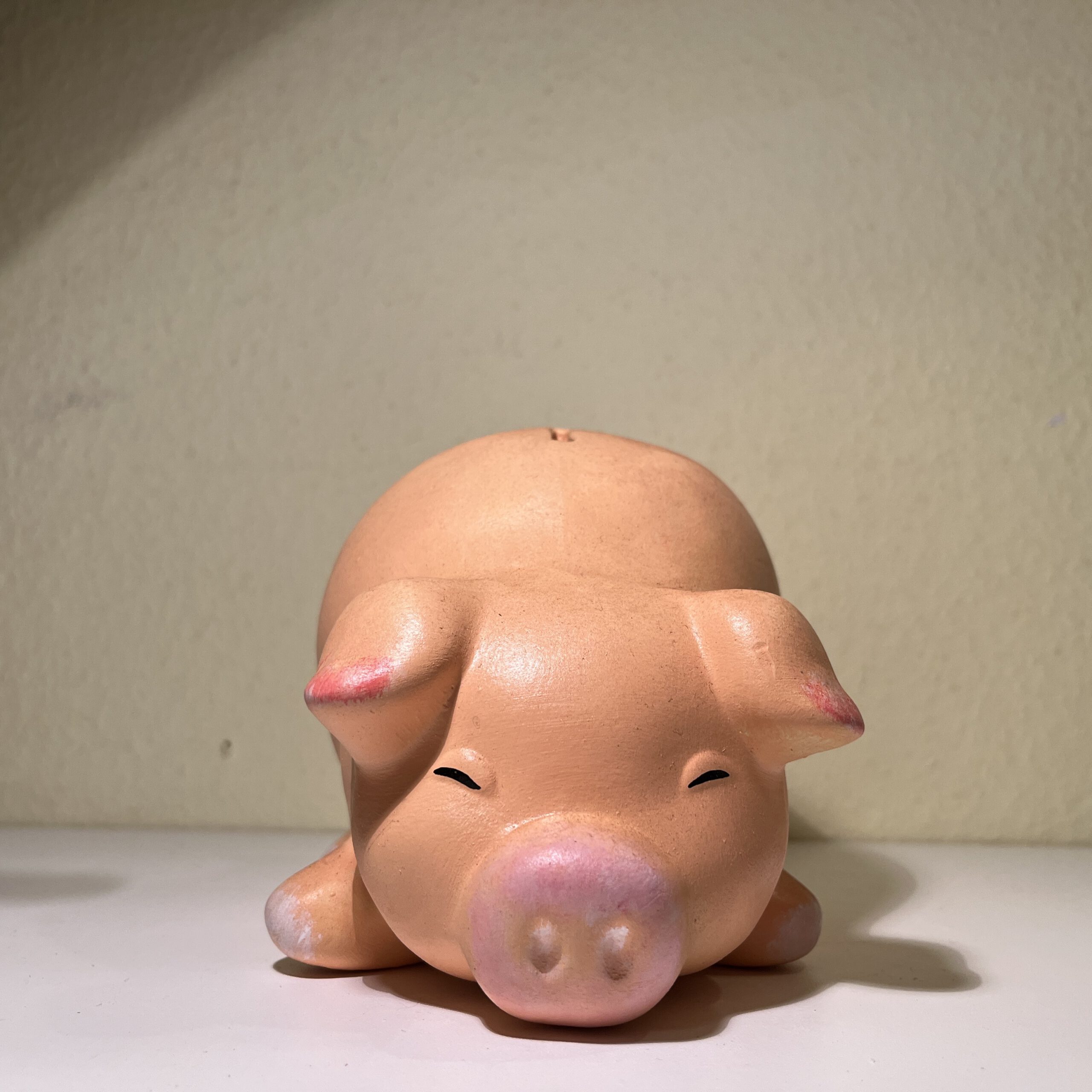 Sparschwein mit Serviettentechnik